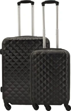 SB Travelbags Kofferset - 2 Delige 'Expandable' Koffer - Zwart - 65cm/55cm