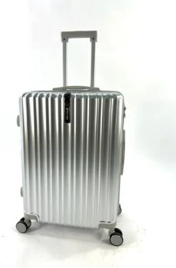 AATravel M Reiskoffer - Trolley ABS - Met Dubbele Wielen - 63 Cm - 66 Liter - Zilver