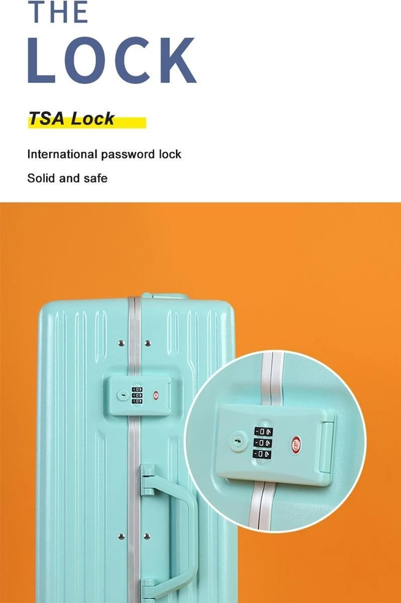 TOP AA Reis Kofferset - Trolleyset 3-delig Met TSA Slot Aluminum Frame, Kleine Cabine En Groot, ABS Luggage, (20+24+28 Inches 3 Pc Set), Roze/pink - Afbeelding 6