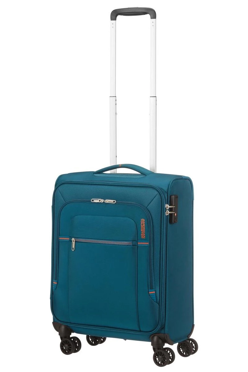 American Tourister Reiskoffer - Crosstrack Spinner 55/20 Tsa (Handbagage) Navy/Orange - Afbeelding 9