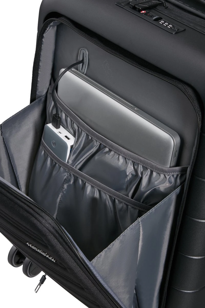 American Tourister Reiskoffer Met Laptopvak - Novastream Spin. 55/20 Tsa Exp Smart (Handbagage) Dark Slate - Afbeelding 4