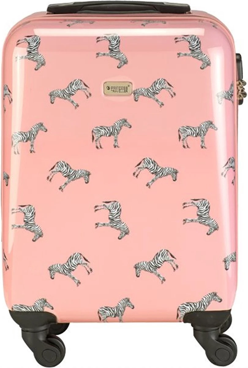 Princess Traveller Trendy Animal Collection - Handbagage Koffer - Zebra - Roze - 56cm - Afbeelding 5