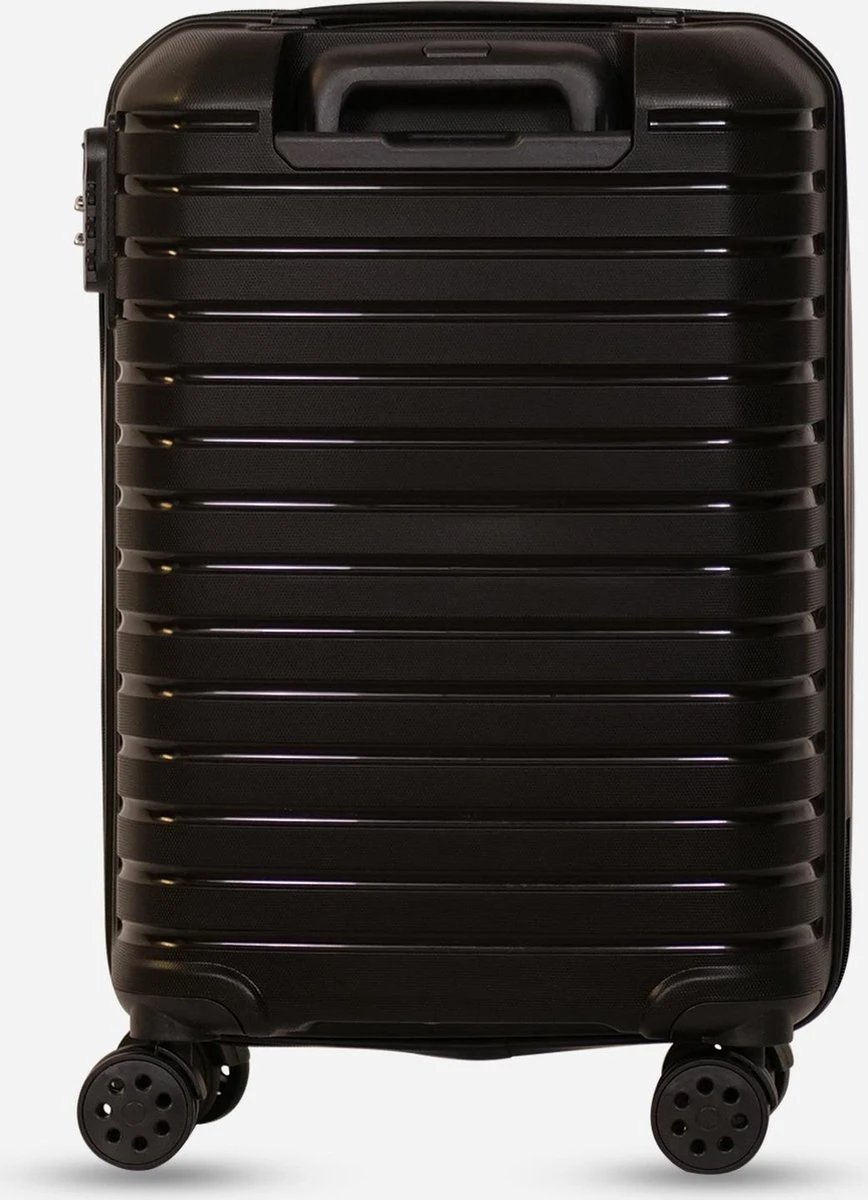 ©TROLLEYZ - Berlin No.11 - Trolley - 55cm Met Cijferslot - Dubbele Wielen - 360° Spinners - 100% Polypropyleen- Reiskoffer In Night Black - Afbeelding 3
