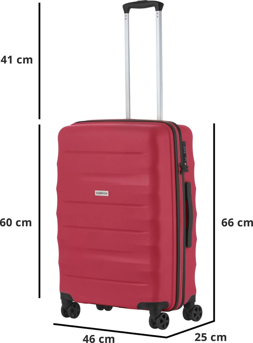 CarryOn Porter ® Reiskoffer - 66cm Trolley Met TSA-slot - OKOBAN Registratie - Rood - Afbeelding 6