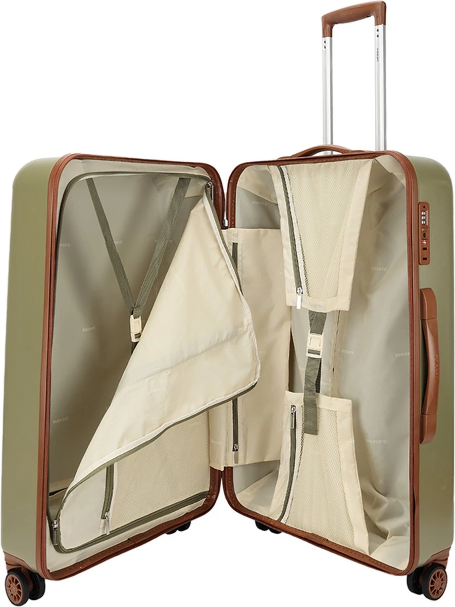 Decent Retro Koffer Groot 76 Cm Dark Green - Afbeelding 4