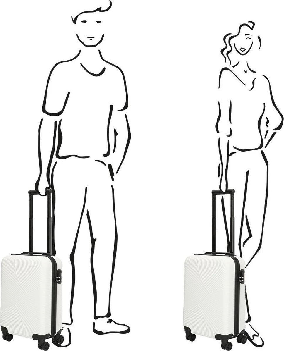 Enrico Benetti Louisville 39040 Handbagage Koffer Hardcase ABS - Wit - Afbeelding 5