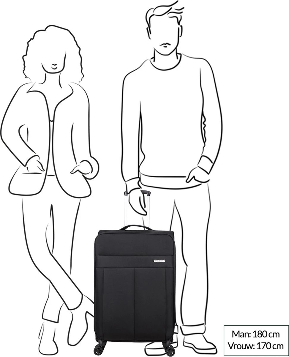 Decent D-Upright Medium Koffer - 66 Cm Expandable - TSA Slot - Bordeaux Rood - Afbeelding 13