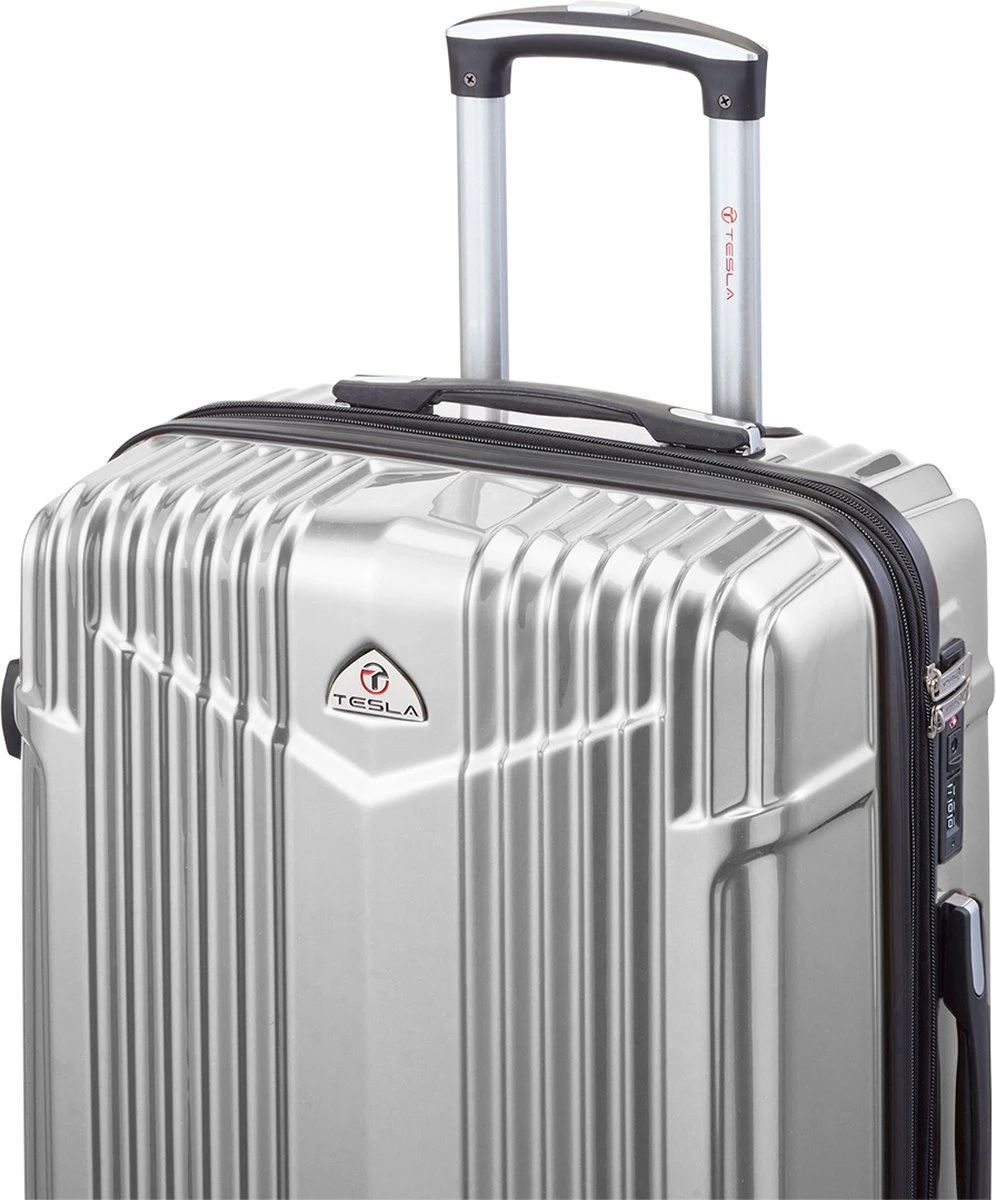 Tesla PC - Reiskoffer - 65 Cm - 4 Wielen - Zilver - Afbeelding 4